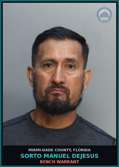 CCW arrest card for SORTO MANUEL  DEJESUS in Miami-Dade County: BENCH WARRANT