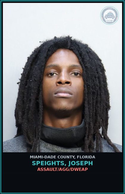 CCW arrest card for SPEIGHTS, JOSEPH in Miami-Dade County: BURG/ASLT/BATT - PBL