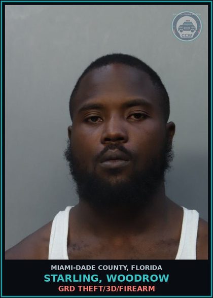 CCW arrest card for STARLING, WOODROW in Miami-Dade County: FA/WEAP/POSN/FL FEL