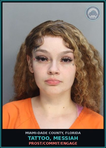CCW arrest card for TATTOO, MESSIAH in Miami-Dade County: PROST/COMMIT/ENGAGE