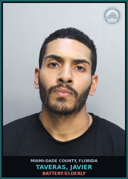 CCW arrest card for TAVERAS, JAVIER in Miami-Dade County: BATTERY/ELDERLY