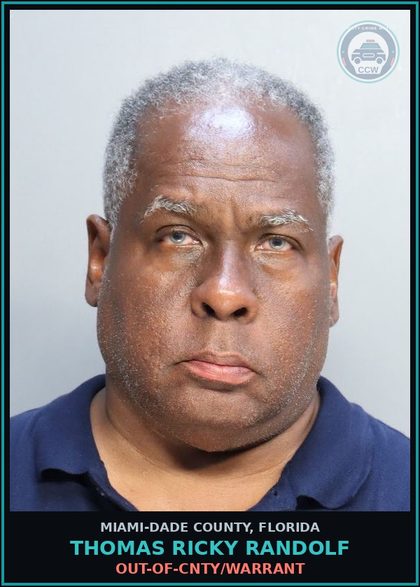 CCW arrest card for THOMAS RICKY  RANDOLF in Miami-Dade County: OUT-OF-CNTY/WARRANT