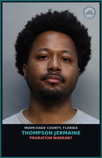 CCW arrest card for THOMPSON JERMAINE in Miami-Dade County: PROBATION WARRANT