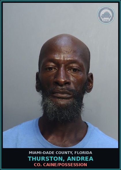 CCW arrest card for THURSTON, ANDREA in Miami-Dade County: COCAINE/POSSESSION