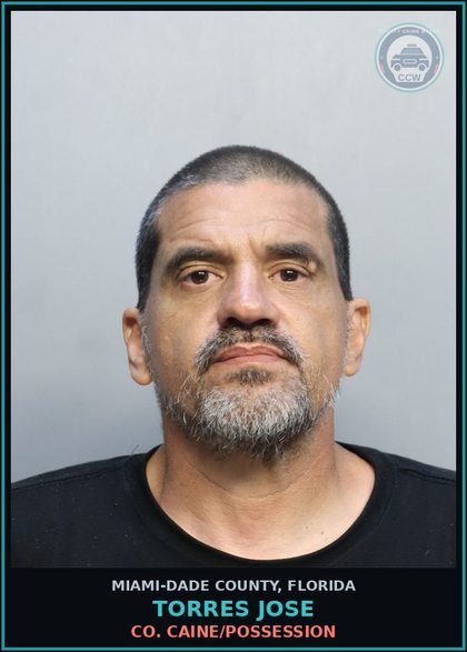 CCW arrest card for TORRES JOSE in Miami-Dade County: Co. Caine/POSSESSION