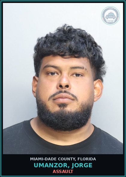CCW arrest card for UMANZOR, JORGE in Miami-Dade County: BURG/ASLT/BATT - PBL