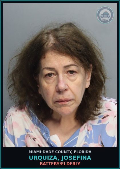 CCW arrest card for URQUIZA, JOSEFINA in Miami-Dade County: BATT/DOM/STRANGLE