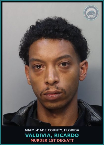 CCW arrest card for VALDIVIA, RICARDO in Miami-Dade County: MURDER 1ST DEG/ATT