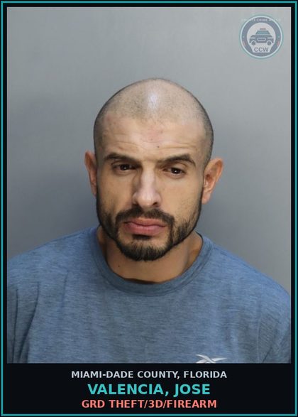 CCW arrest card for VALENCIA, JOSE in Miami-Dade County: FLEE/ELUDE PO
