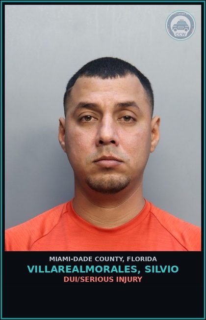 CCW arrest card for VILLAREALMORALES, SILVIO in Miami-Dade County: DUI/SERIOUS INJURY