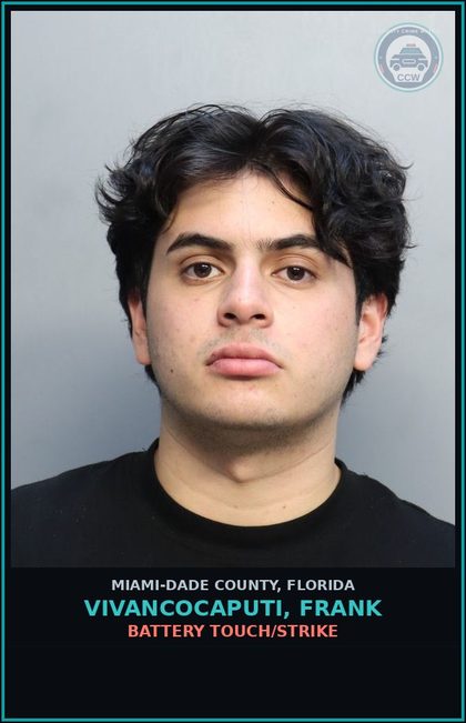 CCW arrest card for VIVANCOCAPUTI, FRANK in Miami-Dade County: BURG/ASLT/BATT - PBL