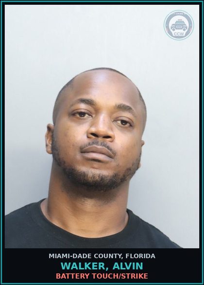 CCW arrest card for WALKER, ALVIN in Miami-Dade County: REST O W/O VIOL