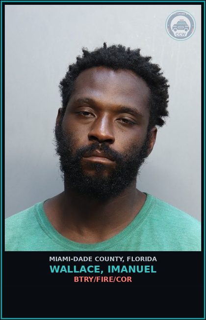 CCW arrest card for WALLACE, IMANUEL in Miami-Dade County: BTRY/FIRE/COR