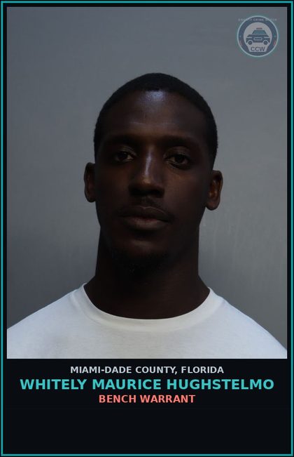 CCW arrest card for WHITELY MAURICE  HUGHSTELMO in Miami-Dade County: BENCH WARRANT