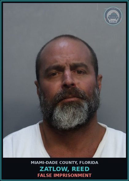 CCW arrest card for ZATLOW, REED in Miami-Dade County: FALSE IMPRISONMENT