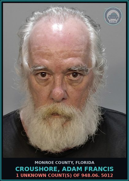 CCW arrest card for CROUSHORE, ADAM FRANCIS in Monroe County: 1 Unknown Count(s) of 948.06. 5012