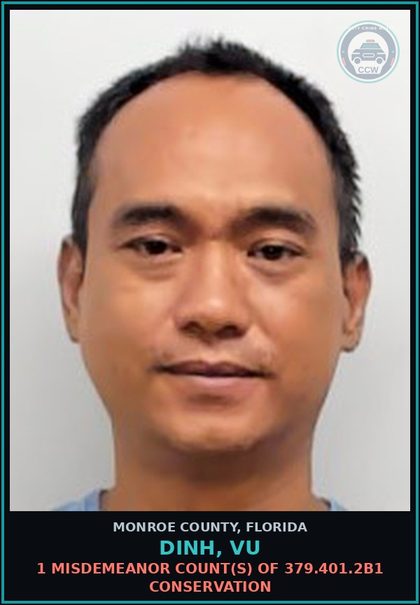 CCW arrest card for DINH, VU in Monroe County: 1 Misdemeanor Count(s) of 379.401.2b1 CONSERVATION