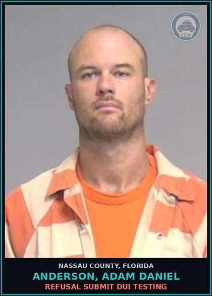 CCW arrest card for ANDERSON, ADAM DANIEL in Nassau County: REFUSAL SUBMIT DUI TESTING