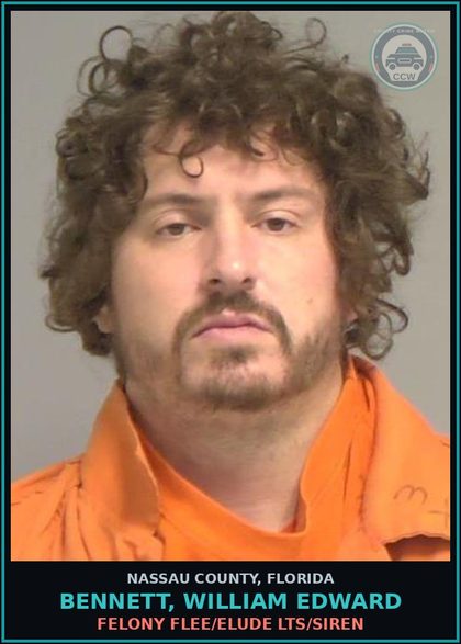 CCW arrest card for BENNETT, WILLIAM EDWARD in Nassau County: RESIST LEO W/OUT VIOLENCE