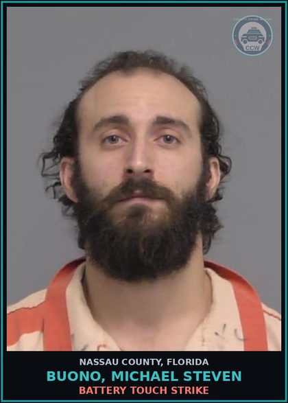 CCW arrest card for BUONO, MICHAEL STEVEN in Nassau County: BATTERY TOUCH STRIKE