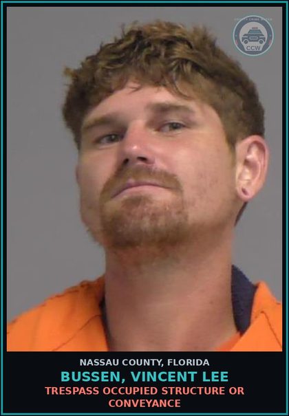 CCW arrest card for BUSSEN, VINCENT LEE in Nassau County: RECKLESS DRIVING 1ST OFF