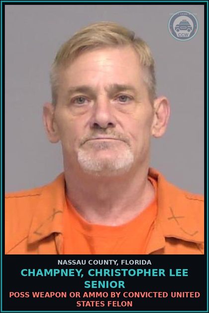 CCW arrest card for CHAMPNEY, CHRISTOPHER LEE Senior in Nassau County: POSS SCHEDULE I SUBSTANCE (MORE THAN 20G CANNIBAS)