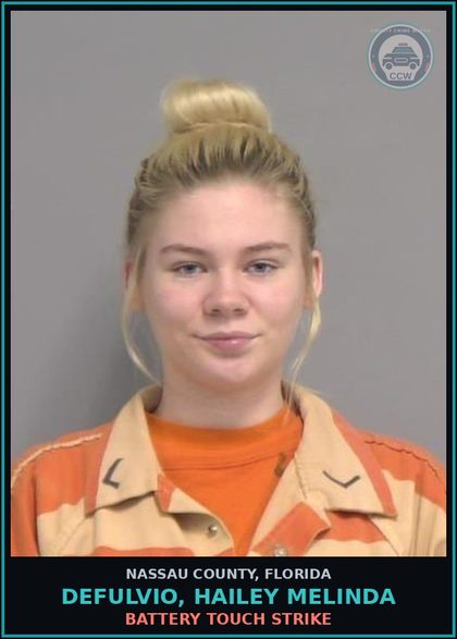 CCW arrest card for DEFULVIO, HAILEY MELINDA in Nassau County: BATTERY TOUCH STRIKE