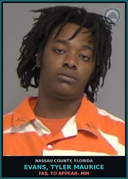 CCW arrest card for EVANS, TYLER MAURICE in Nassau County: FAIL TO APPEAR- MM