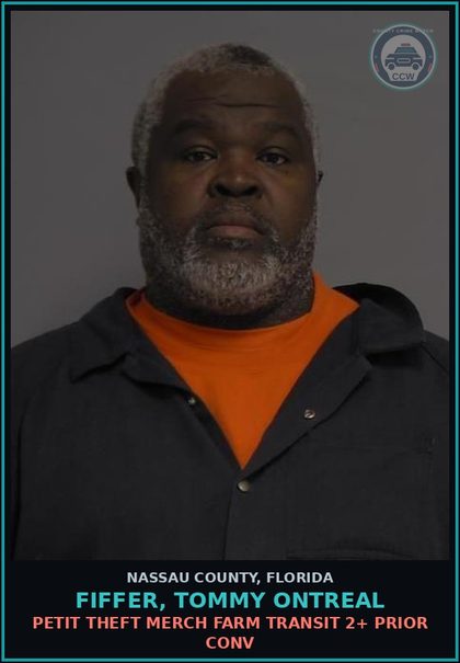 CCW arrest card for FIFFER, TOMMY ONTREAL in Nassau County: PETIT THEFT MERCH FARM TRANSIT 2+ PRIOR CONV