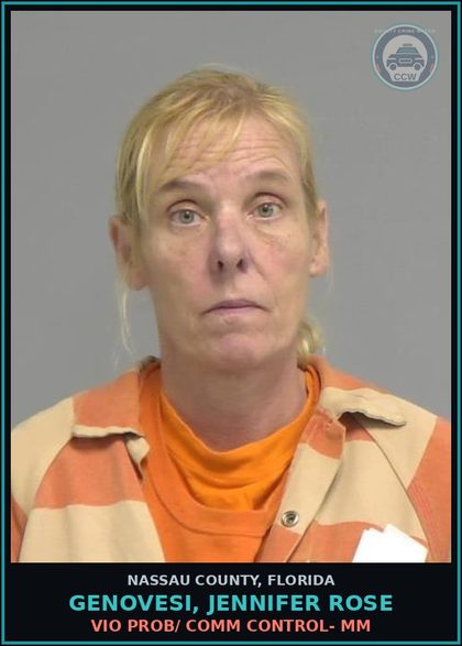 CCW arrest card for GENOVESI, JENNIFER ROSE in Nassau County: VIO PROB/ COMM CONTROL- MM
