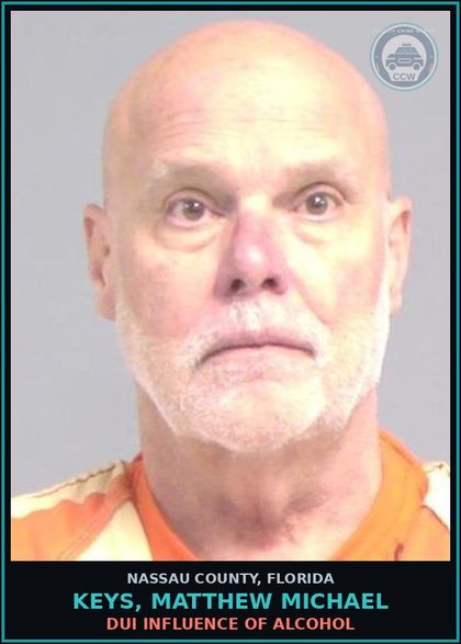 CCW arrest card for KEYS, MATTHEW MICHAEL in Nassau County: DUI INFLUENCE OF ALCOHOL