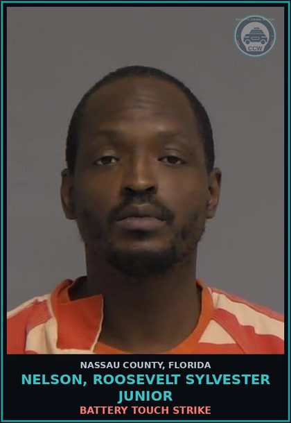 CCW arrest card for NELSON, ROOSEVELT SYLVESTER Junior in Nassau County: BATTERY TOUCH STRIKE
