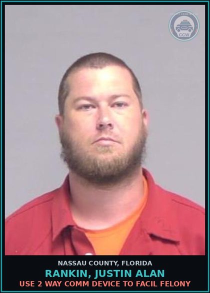 CCW arrest card for RANKIN, JUSTIN ALAN in Nassau County: SOLICIT PROCURE FOR Prosti 1ST VIOL