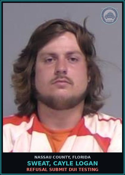 CCW arrest card for SWEAT, CAYLE LOGAN in Nassau County: REFUSAL SUBMIT DUI TESTING