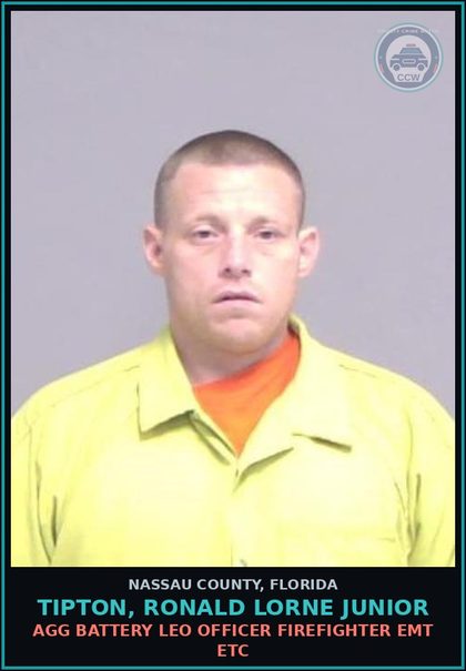 CCW arrest card for TIPTON, RONALD LORNE Junior in Nassau County: RECKLESS DRIVE DAMAGE PERSON OR PROPERTY