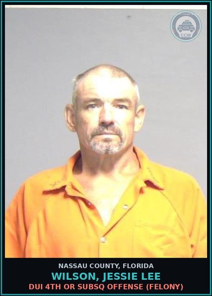 CCW arrest card for WILSON, JESSIE LEE in Nassau County: DWLSR REVOCATION EQUIV STATUS 2ND SUBS OFF