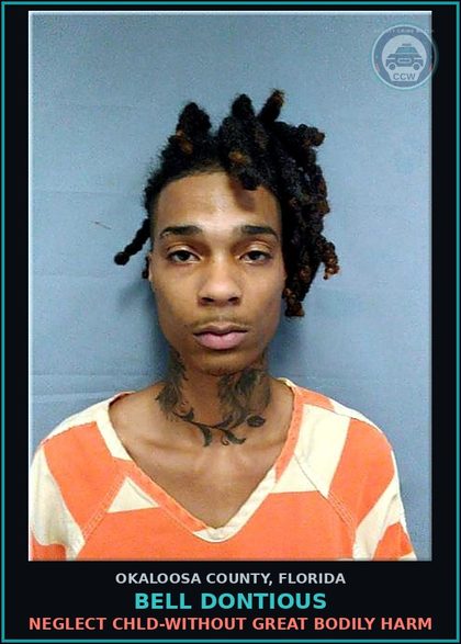 CCW arrest card for Bell Dontious in Okaloosa County: NEGLECT chld-WITHOUT GREAT BODILY HARM