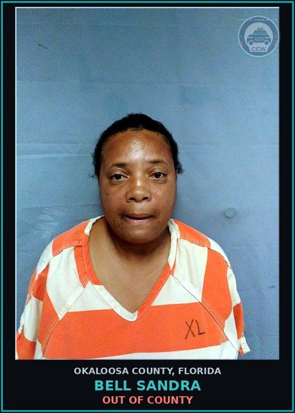 CCW arrest card for Bell Sandra in Okaloosa County: Out of County