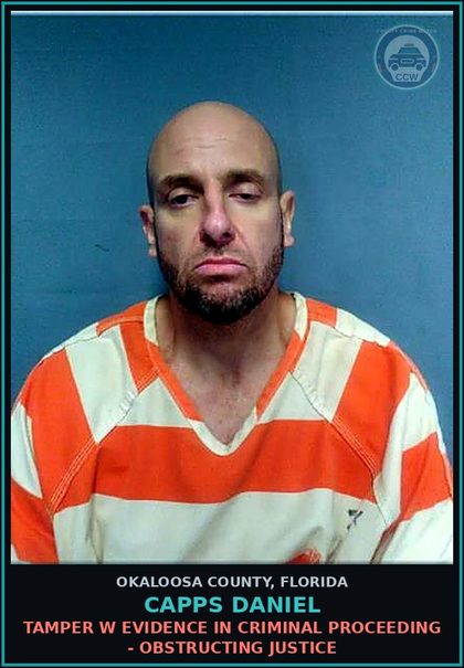CCW arrest card for Capps Daniel in Okaloosa County: Or Methamp 14 Grams Or Over