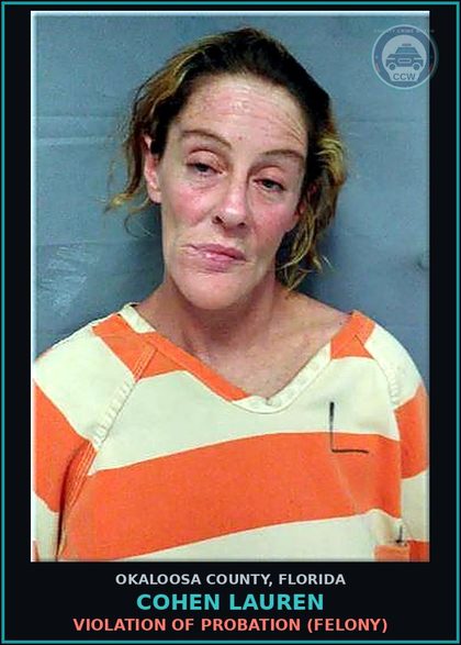 CCW arrest card for Cohen Lauren in Okaloosa County: STRUCTURE OR CONVEYANCE - TRESPASSING