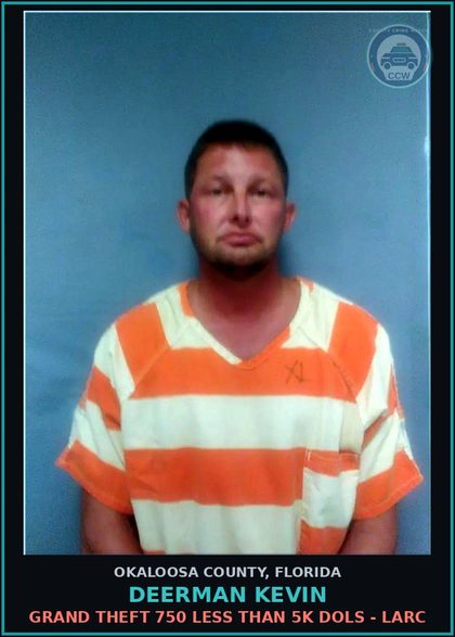 CCW arrest card for Deerman Kevin in Okaloosa County: Occupied Structure Unarmed
