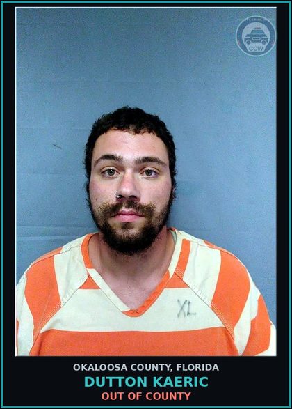 CCW arrest card for Dutton Kaeric in Okaloosa County: Out of County