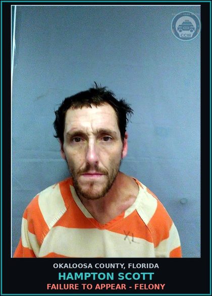 CCW arrest card for Hampton Scott in Okaloosa County: FAILURE TO APPEAR - FELONY