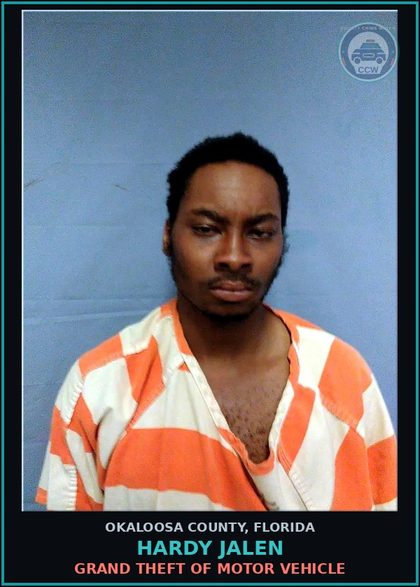 CCW arrest card for Hardy Jalen in Okaloosa County: Unoccupied Structure Unarmed