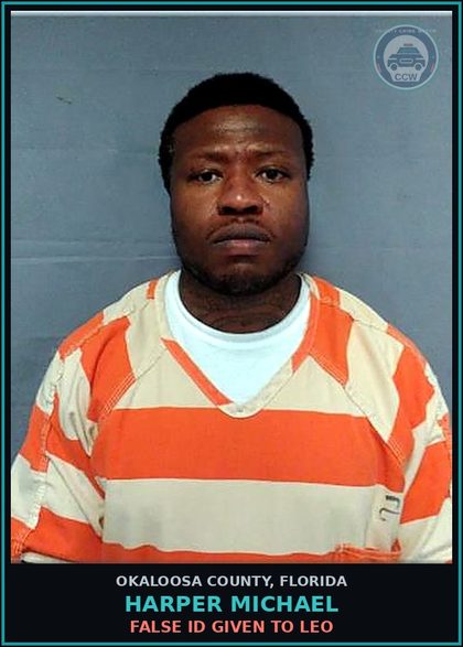 CCW arrest card for Harper Michael in Okaloosa County: False Id Given To Leo