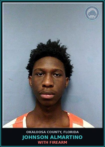 CCW arrest card for Johnson Almartino in Okaloosa County: With Firearm