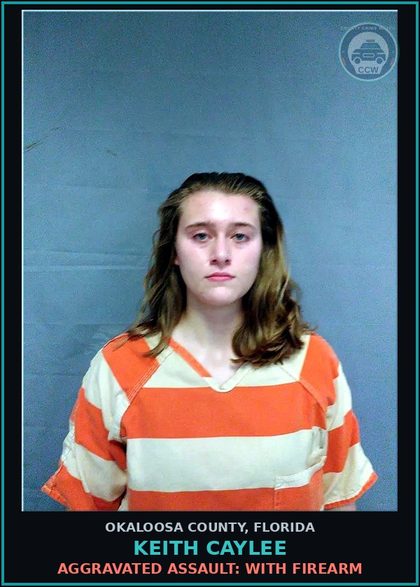 CCW arrest card for Keith Caylee in Okaloosa County: AGGRAVATED ASSAULT: WITH FIREARM