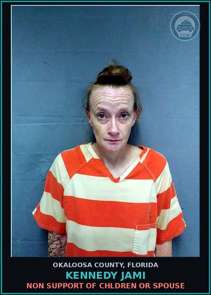 CCW arrest card for Kennedy Jami in Okaloosa County: Non Support Of Children Or Spouse