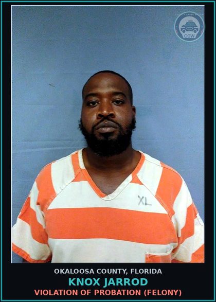 CCW arrest card for Knox Jarrod in Okaloosa County: Wit Sell Mfg Or Deliver Schedule I Or Ii