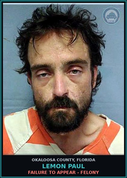 CCW arrest card for Lemon Paul in Okaloosa County: POSSESS contr substance W/O PRESCRIPTION - DRUGS-POSSESS